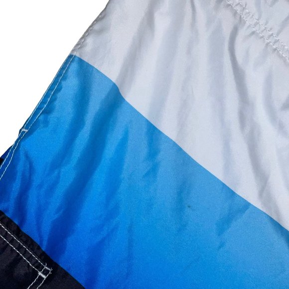 Ocean Pacific OP Swim Trunks Mens L 36 38 Blue Striped Mesh Pocket Logo Swimwear - Picture 3 of 9